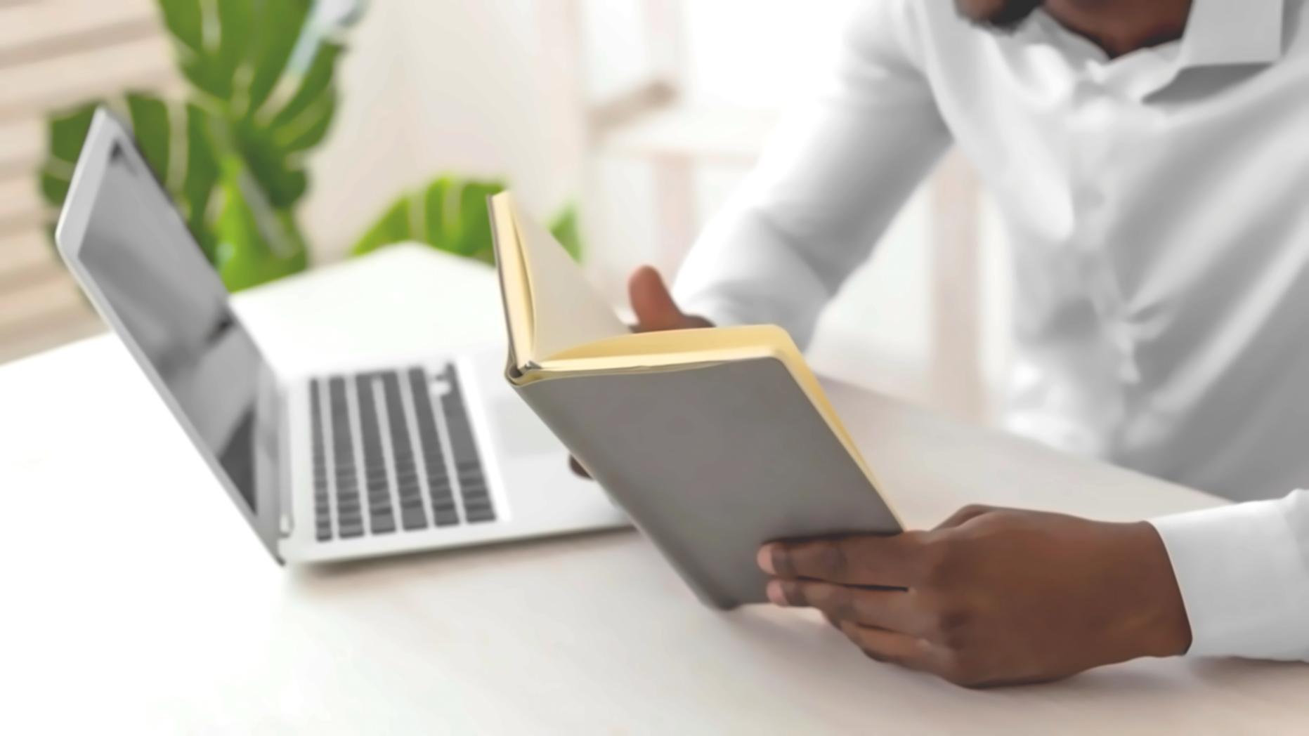 Financial planning workspace with organized documents and strategy tools